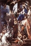 Francesco Solimena St Bonaventura Receiving the Banner of St Sepulchre from the Madonna oil painting